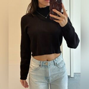 Kith Black Long Sleeve Crop Top